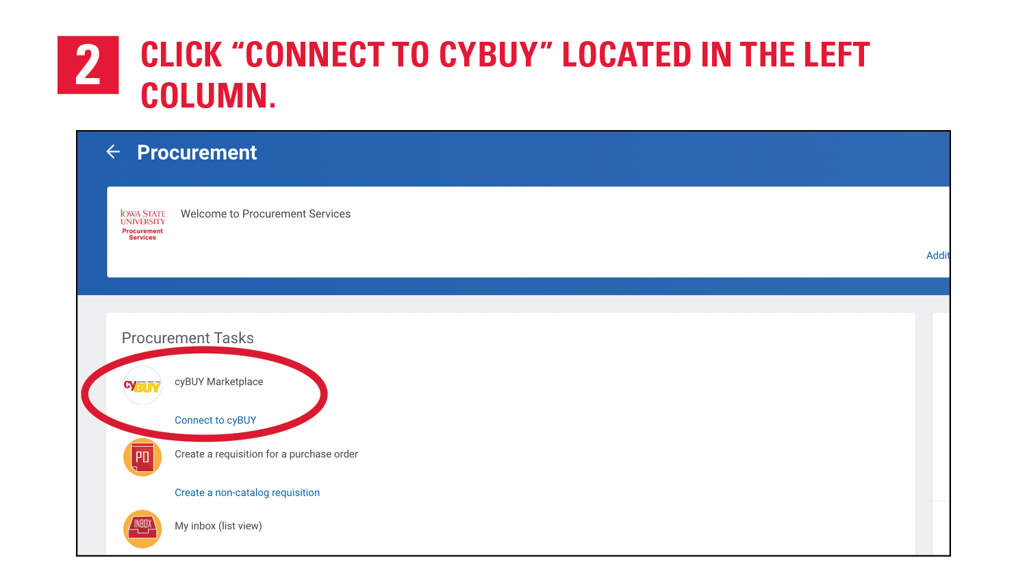 2. Click "Connect to cyBUY" located in the left column.
